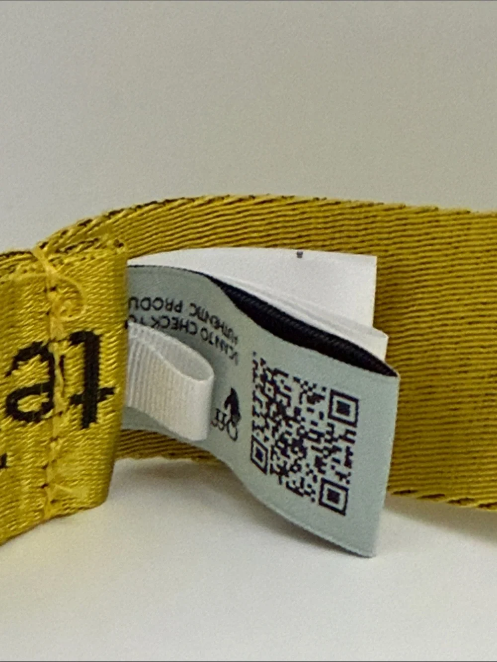 Off-White Yellow Webbing Belt with Black Buckle